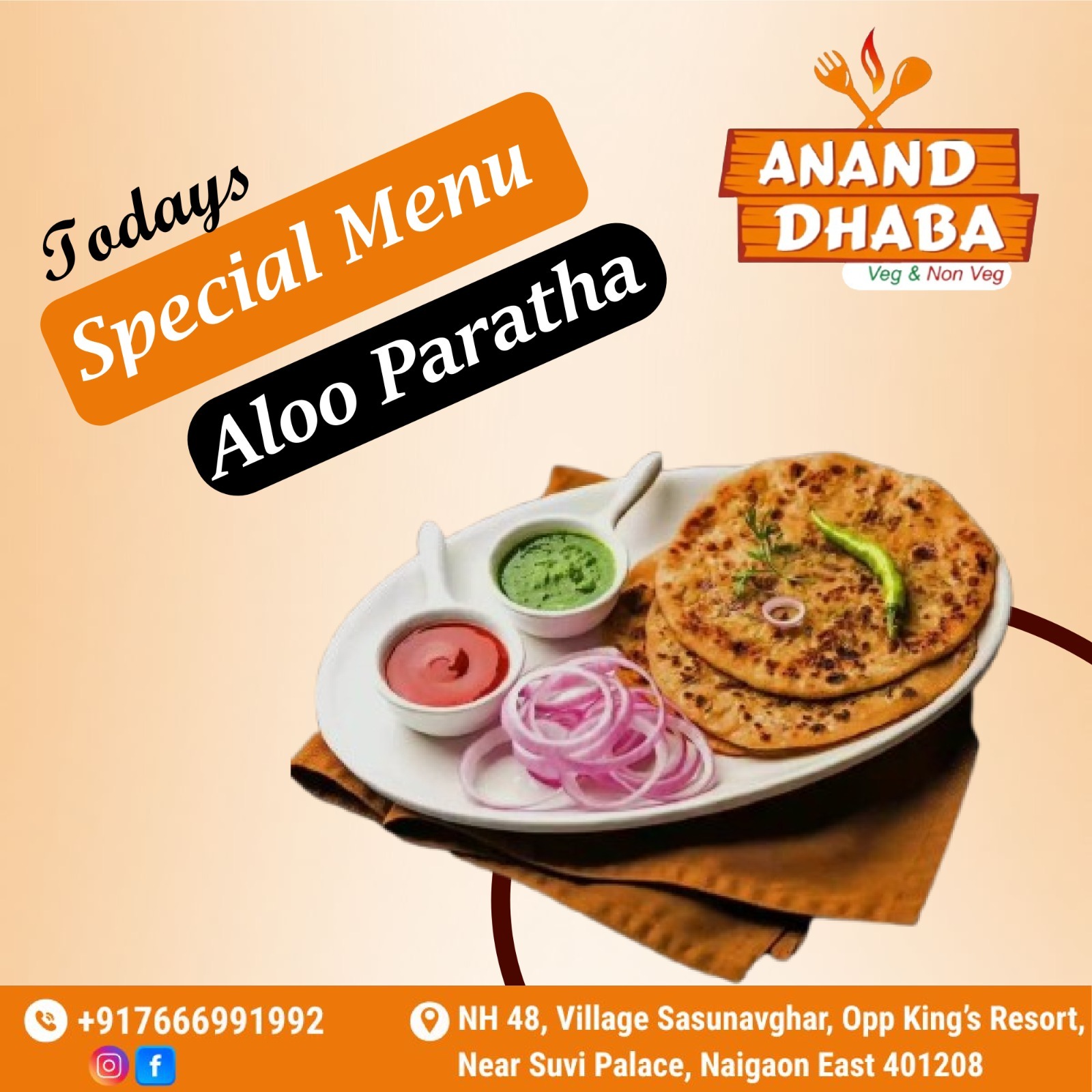 Today’s Special at Anand Dhaba: Aloo Paratha!