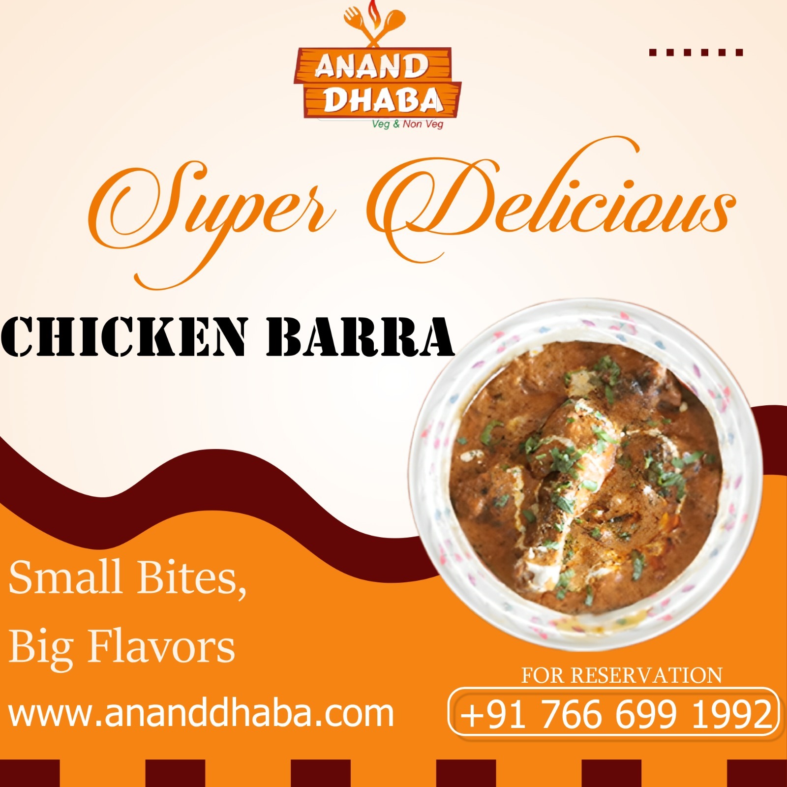 Every Bite with Chicken Barra at Anand Dhaba