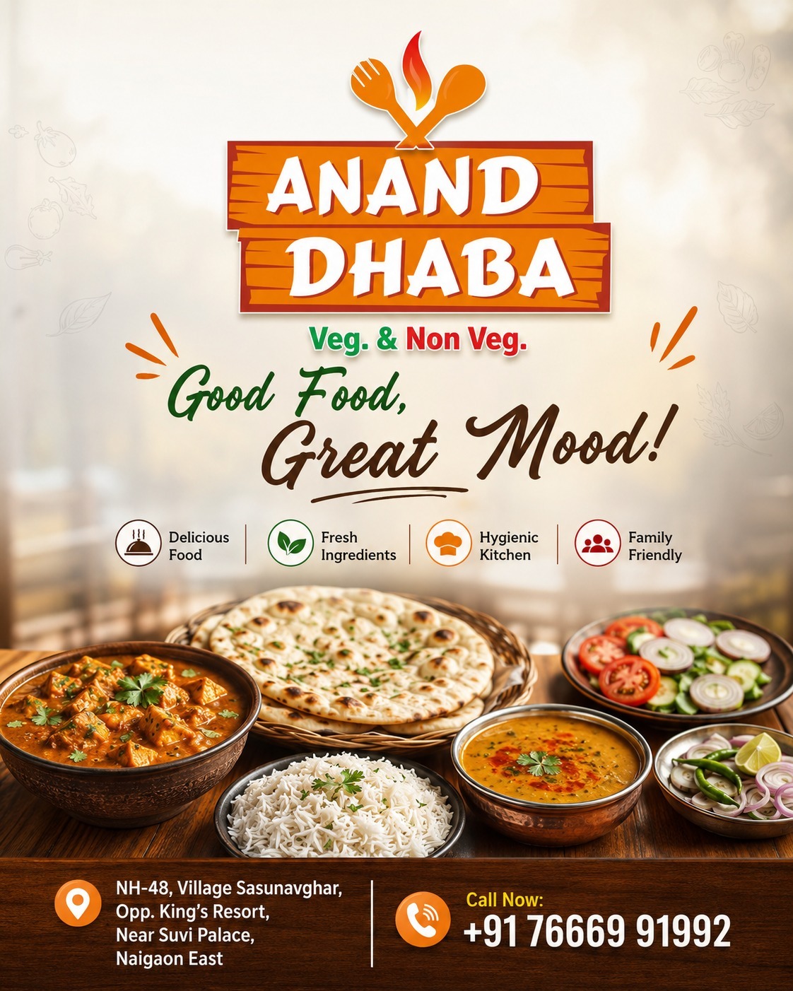 Enjoy delicious Veg & Non-Veg meals at Anand Dhaba
