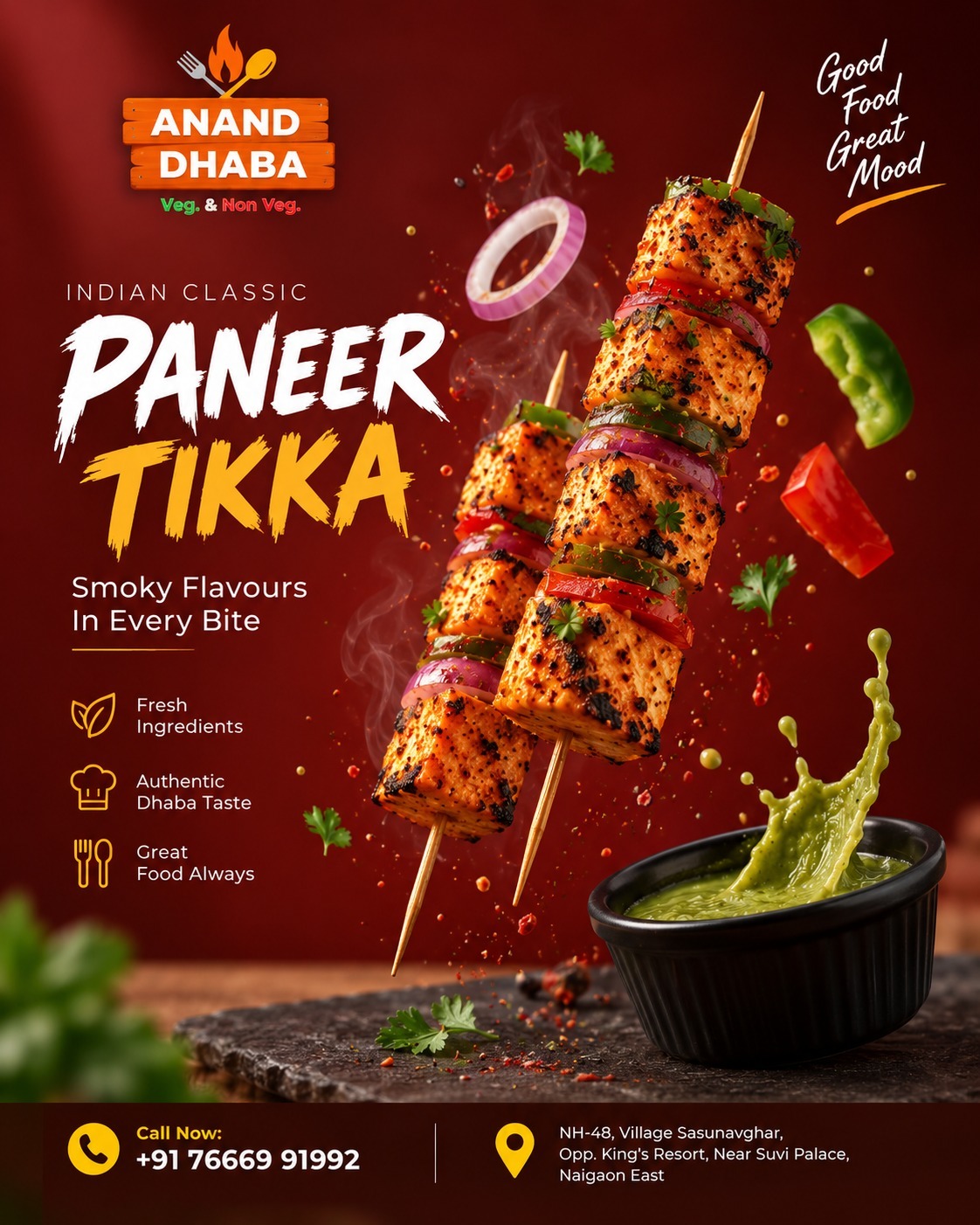 🔥 Smoky flavours. Juicy paneer. Authentic Dhaba 
